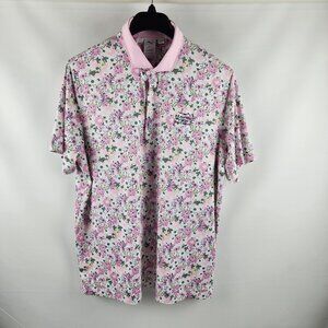 Puma x Arnold Palmer Shirt Mens XL Multi Floral  S/S Golf Polo Hawks View Logo